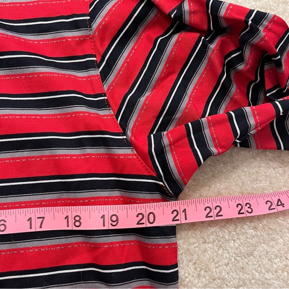 Tiger Woods Collection Polo Shirt Mens Medium Red Black Stripes Nike Golf DriFit - Picture 8 of 10
